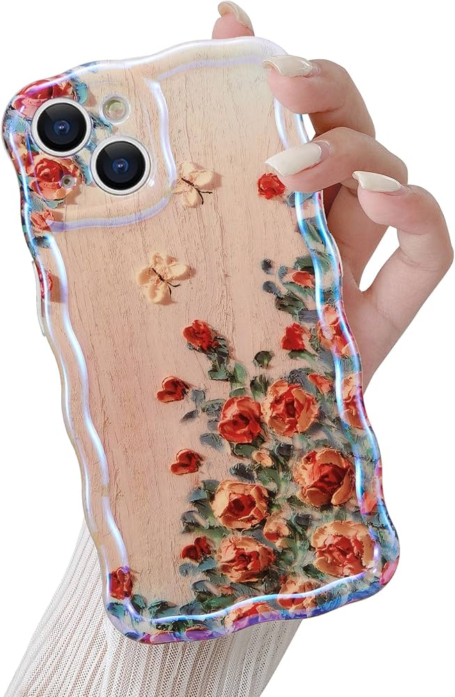 iPhone 11 pro max Ottwen Luxury Laser Oil Painting Flower Case