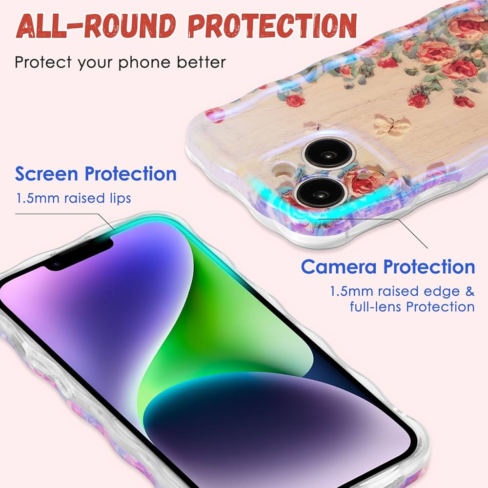 iPhone 11 pro max Ottwen Luxury Laser Oil Painting Flower Case