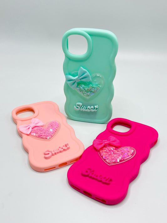 Iphone 7 Soft Glitter Heart Case