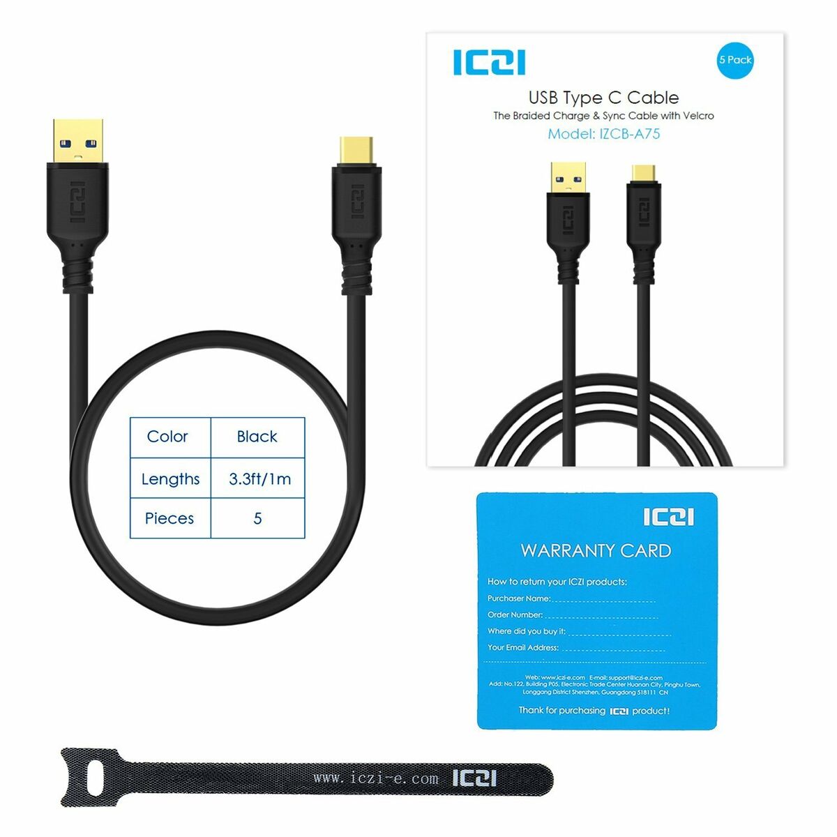 ICZi USB-A to C Cable