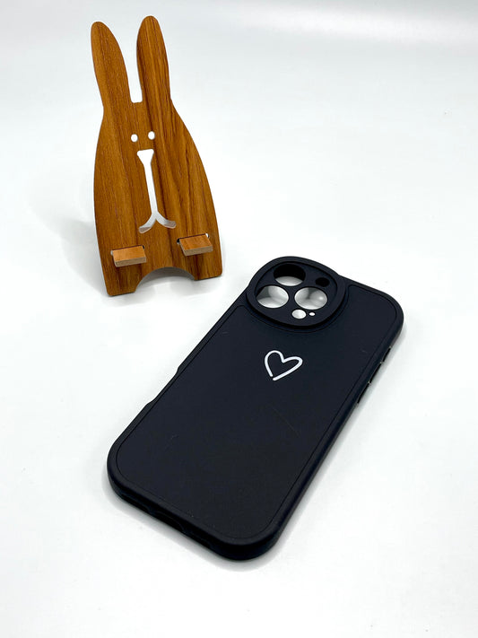 iPhone 16 pro max Soft Black Heart Case