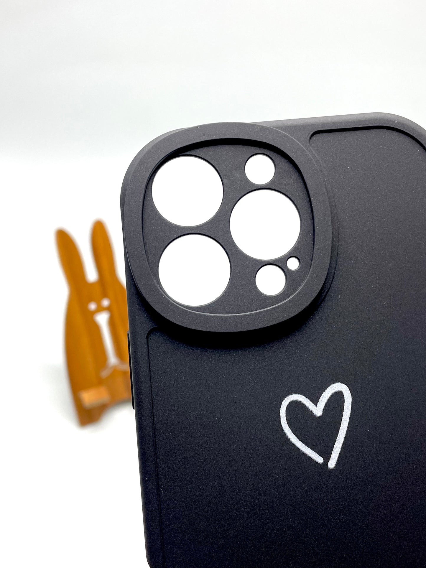 iPhone 16 pro max Soft Black Heart Case