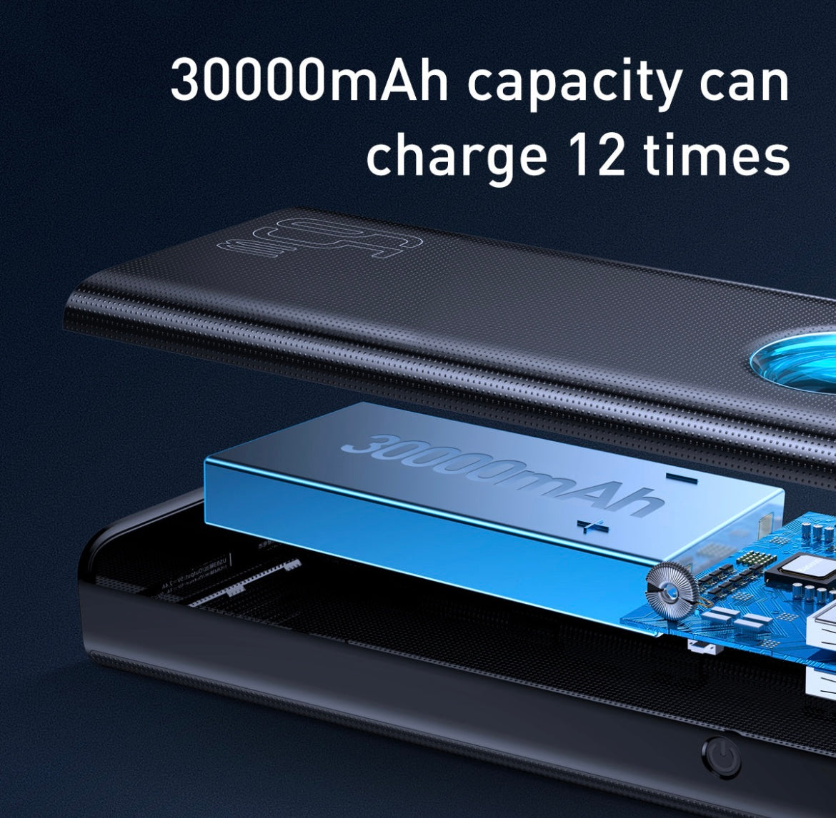 Baseus Amblight Digital Display Quick Charge Power bank 30000mAh 65W Black Without Box Used Condition
