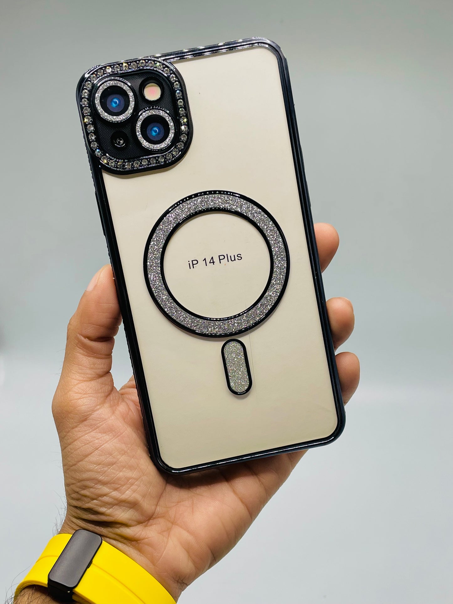 iPhone 14 Plus Caseative Glitter Bling Clear Magnetic Case Compatible with MagSafe Wireless Charging