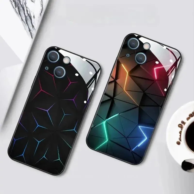 iPhone 13 Machine P.C.BA Design LED Light Glass Case