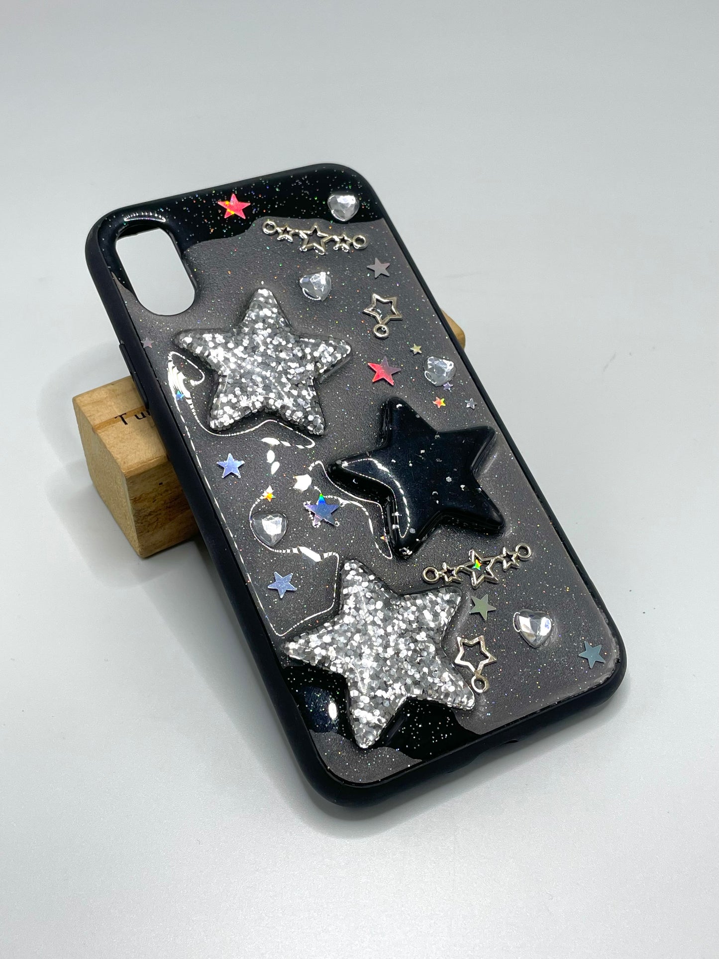 iPhone X/Xs Black 3D Sparkling Star Case