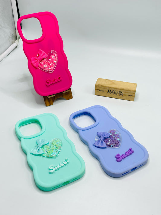 Iphone 15 pro max Soft Glitter Heart Case