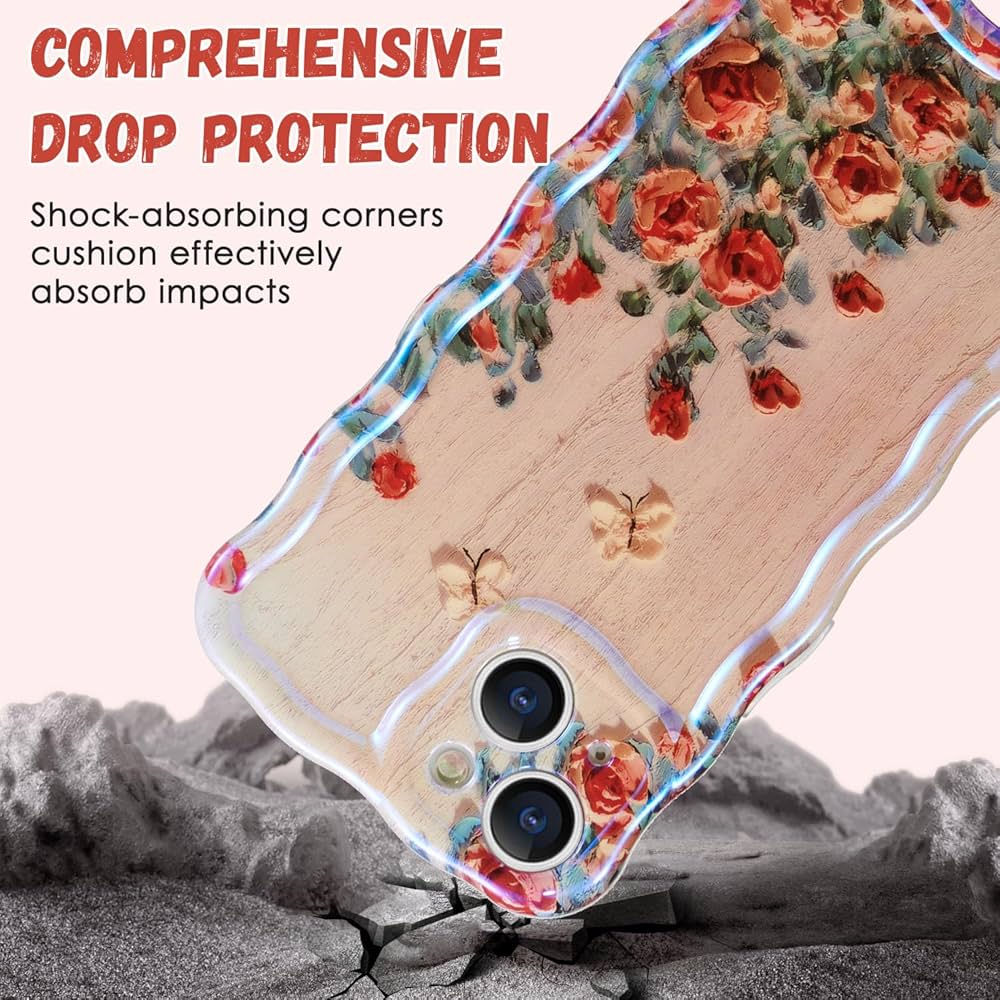 iPhone 11 pro max Ottwen Luxury Laser Oil Painting Flower Case
