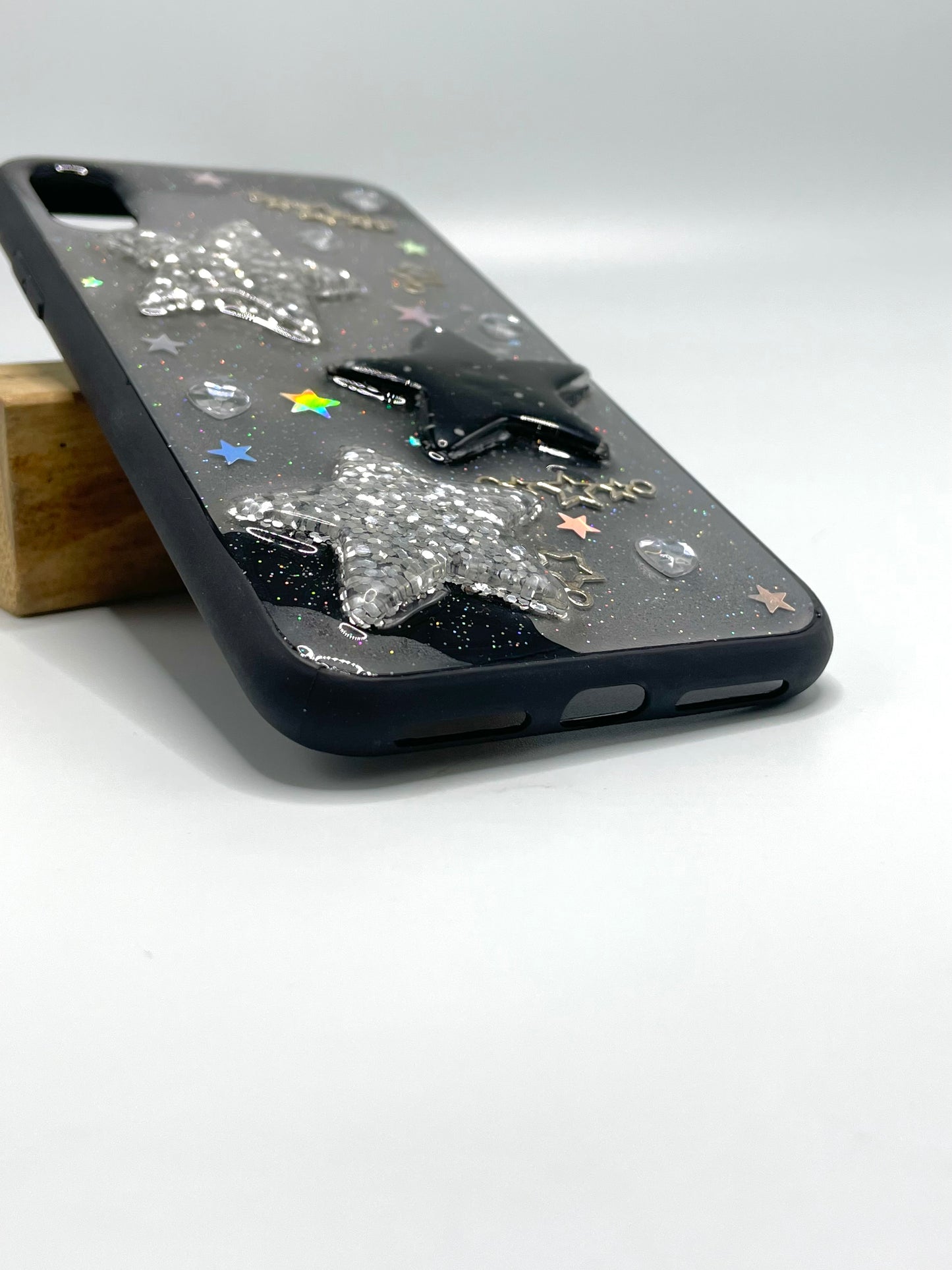 iPhone X/Xs Black 3D Sparkling Star Case