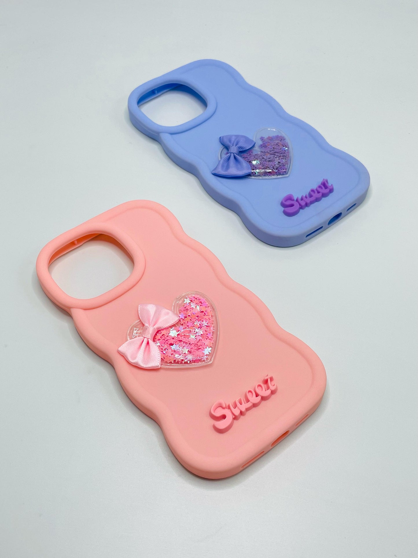 Iphone 14 pro max Soft Glitter Heart Case