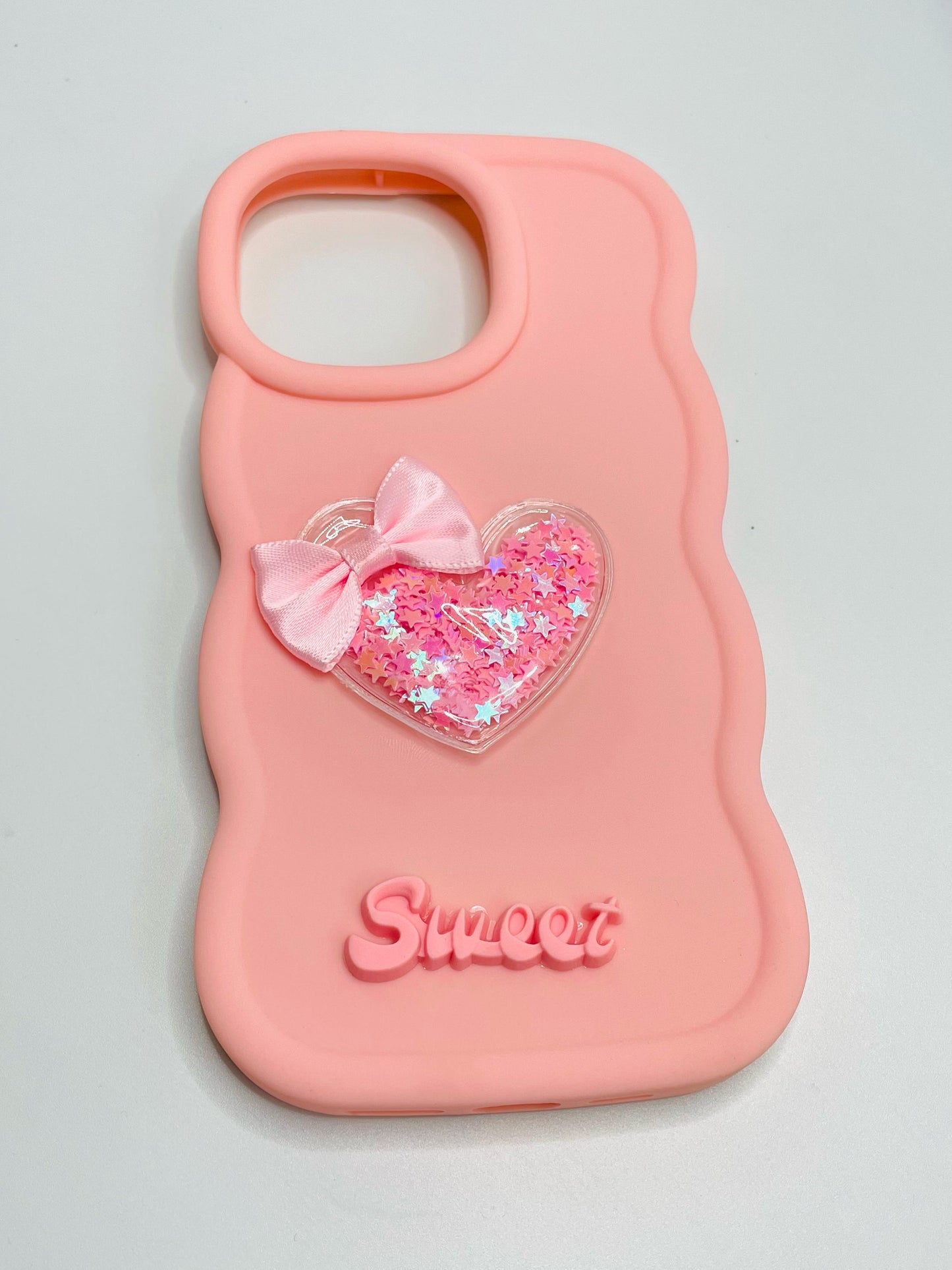 Iphone 14 pro max Soft Glitter Heart Case