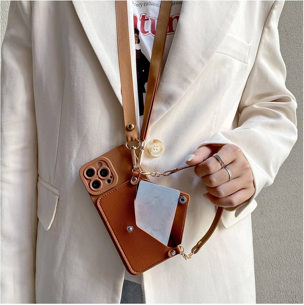 iPhone 15 pro Crossbody Heart Wallet Case