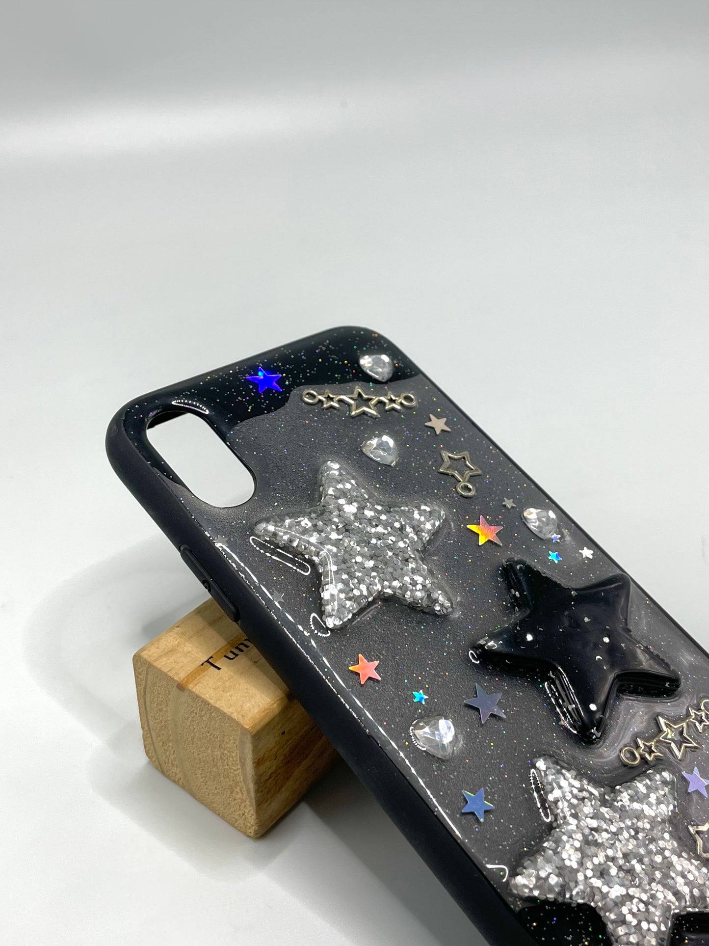 iPhone X/Xs Black 3D Sparkling Star Case