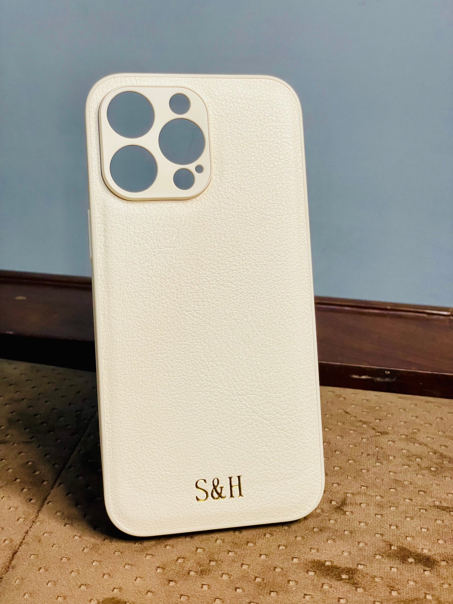 iPhone 14 pro max Custom Letter Leather Case