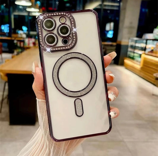 iPhone 14 pro max Luxury Flash Diamond Transparent Case