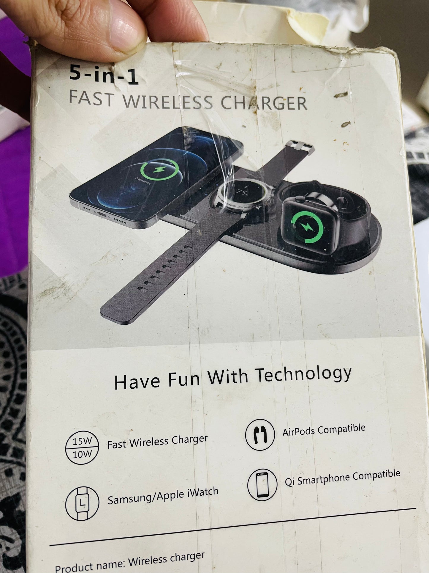 TEQ - 5-in-1 Fast Wireless Charger Support iOS & Android Devices