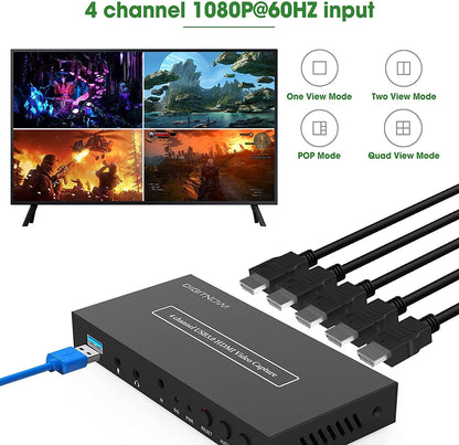 Digitnow 4 Channel USB to HDMi Capture Card